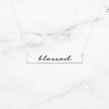 Load image into Gallery viewer, Blessed Necklace - Rose Gold Bar Necklace
